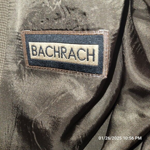 Bachrach Double Breasted Suit Jacket Vintage 42R Beige Wool Blazer Canada - Picture 2 of 9